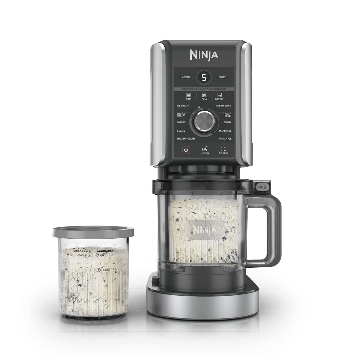 Ninja CREAMi machine with a pint tub