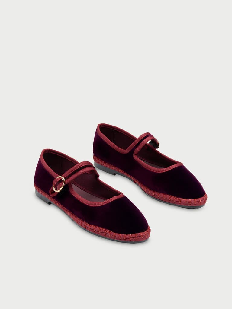 Burgundy Flabelus Mary Jane flats